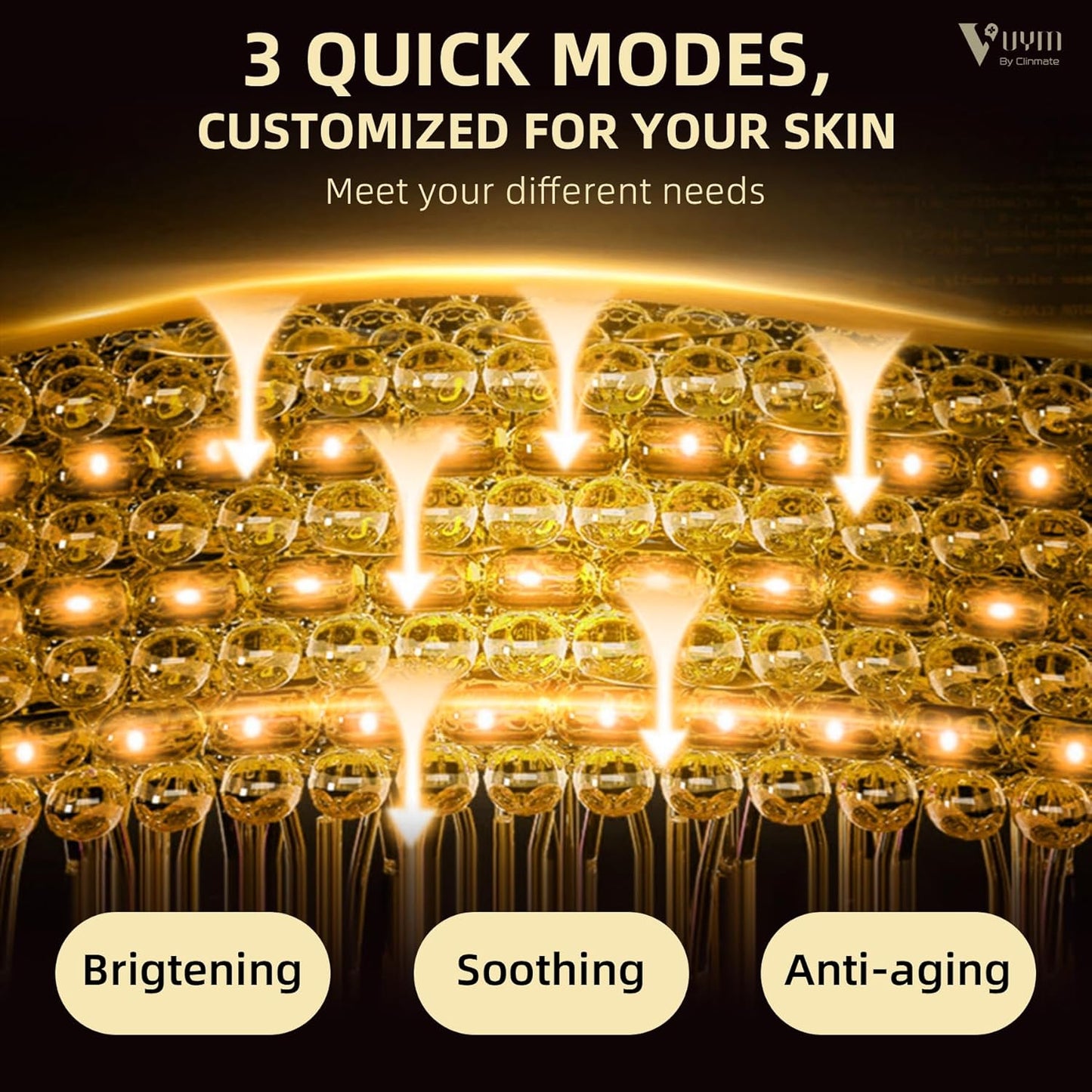VYM Professional LED Face Mask for Light Therapy: Portable Remote High-Energy Anti-Aging Skincare Device with 292 LEDs, Infrared Red Light Therapy for Facial Treatments, Gift Pack - Black